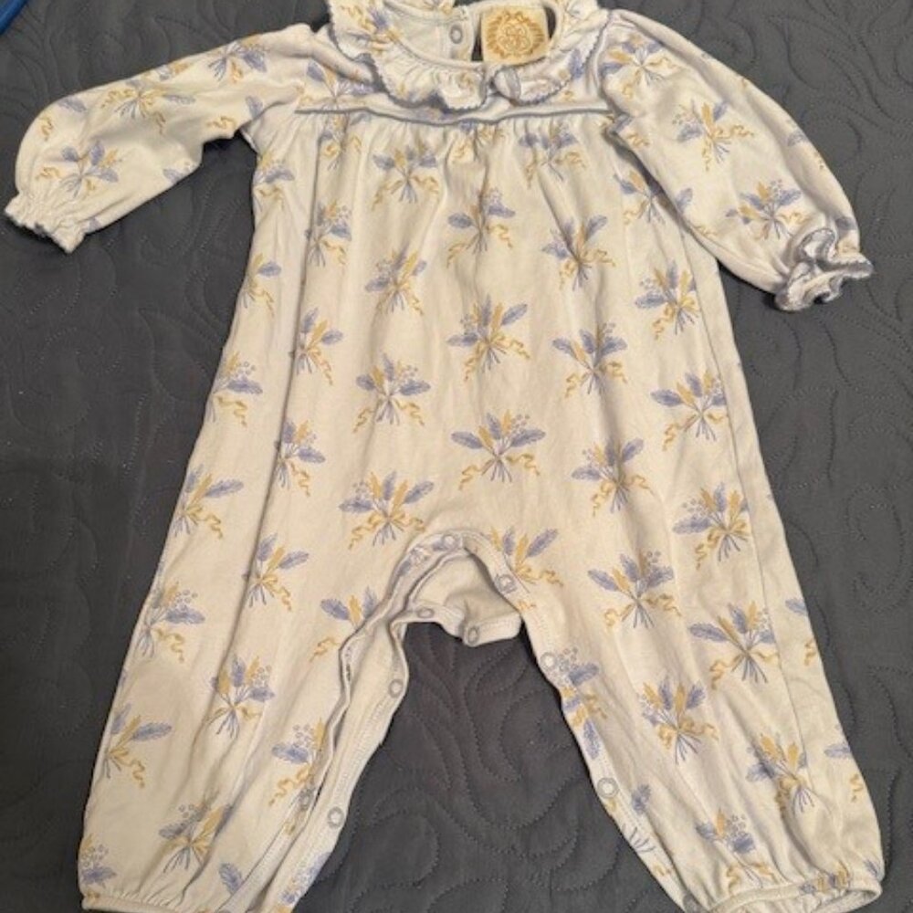 The Beaufort Bonnet Company Cream and Lavender Floral One Piece